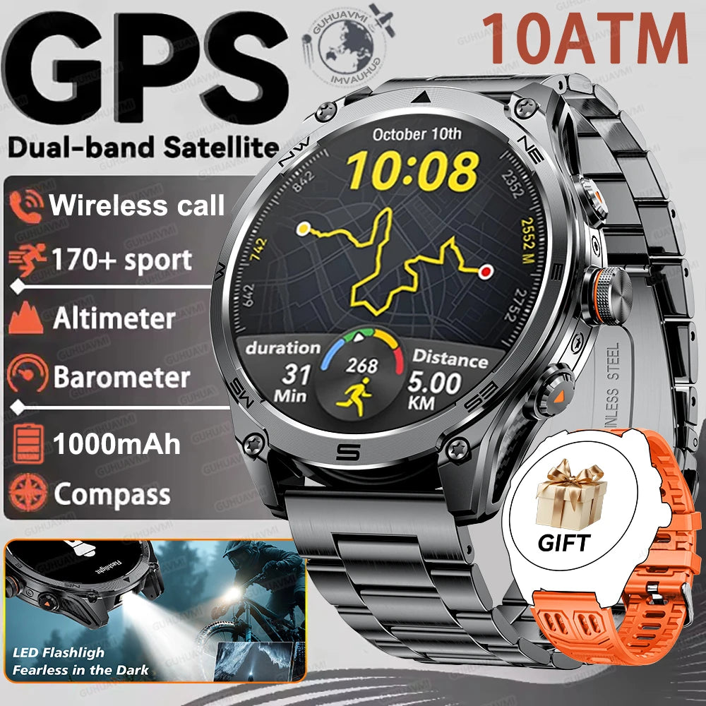 Montre Smartwatch GPS Montre Militaire 2026