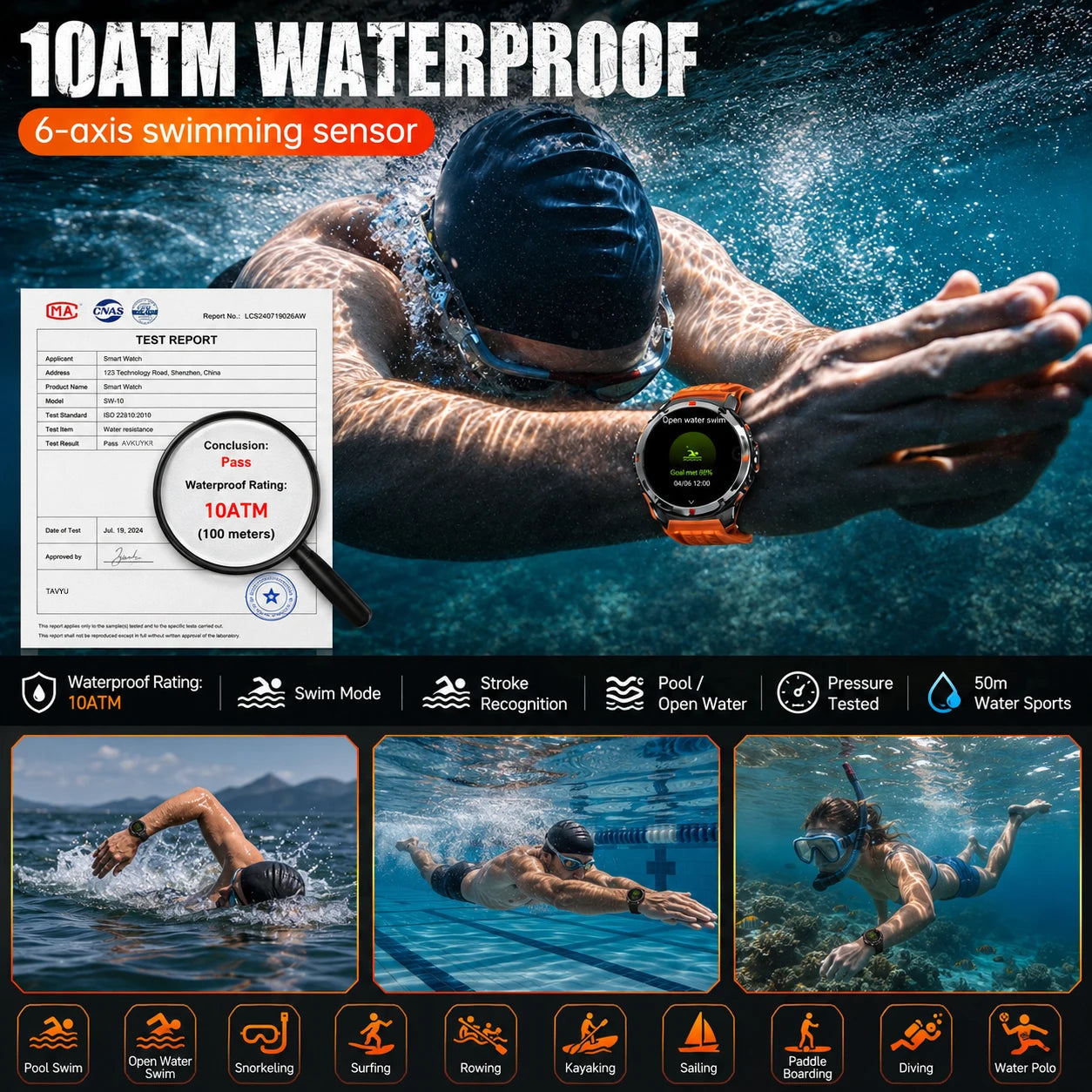 Montre Smartwatch GPS  Montre Militaire 2026