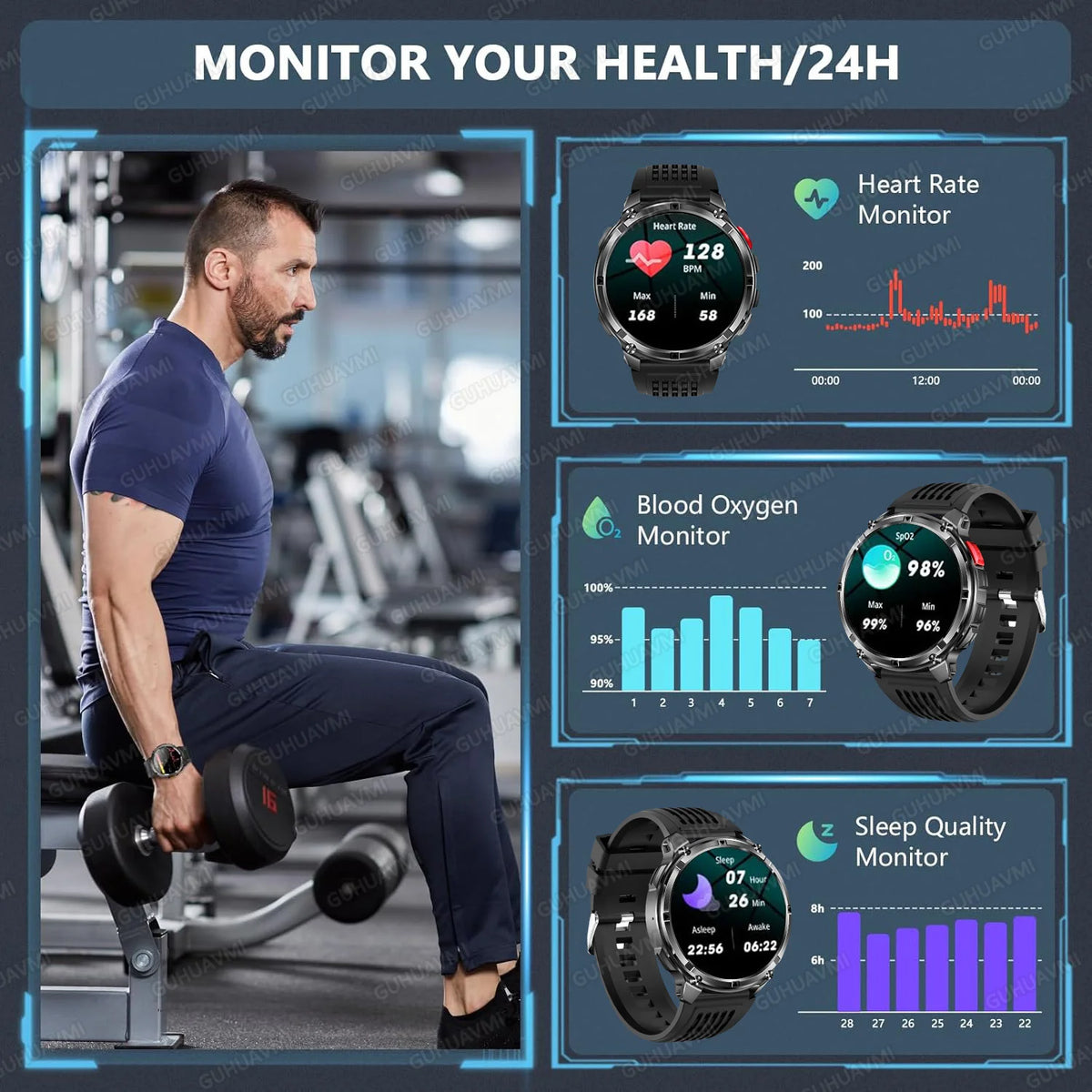 Smartwatch Militaire T-Rex 3 Pro 2026 — GPS Dual Band, AMOLED 1,73", 1100 mAh, 5ATM, 100+ Sports