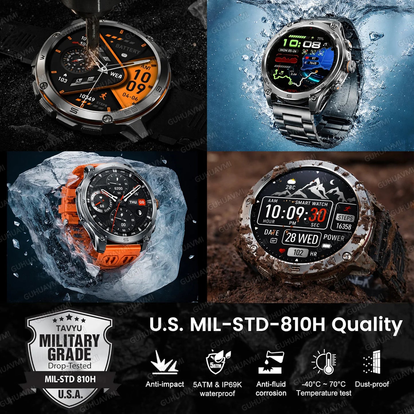 Montre Smartwatch GPS  Montre Militaire 2026