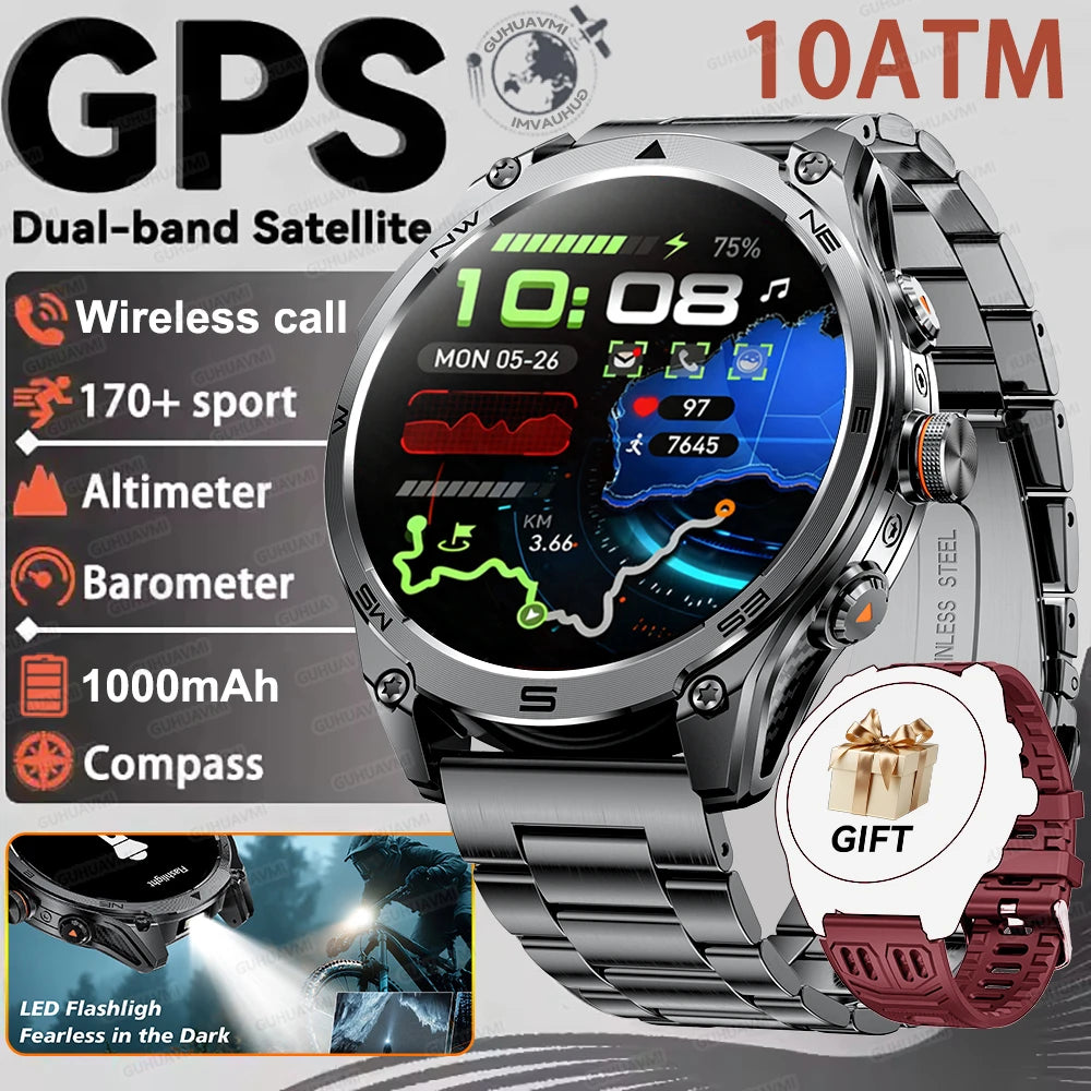 Montre Smartwatch GPS  Montre Militaire 2026