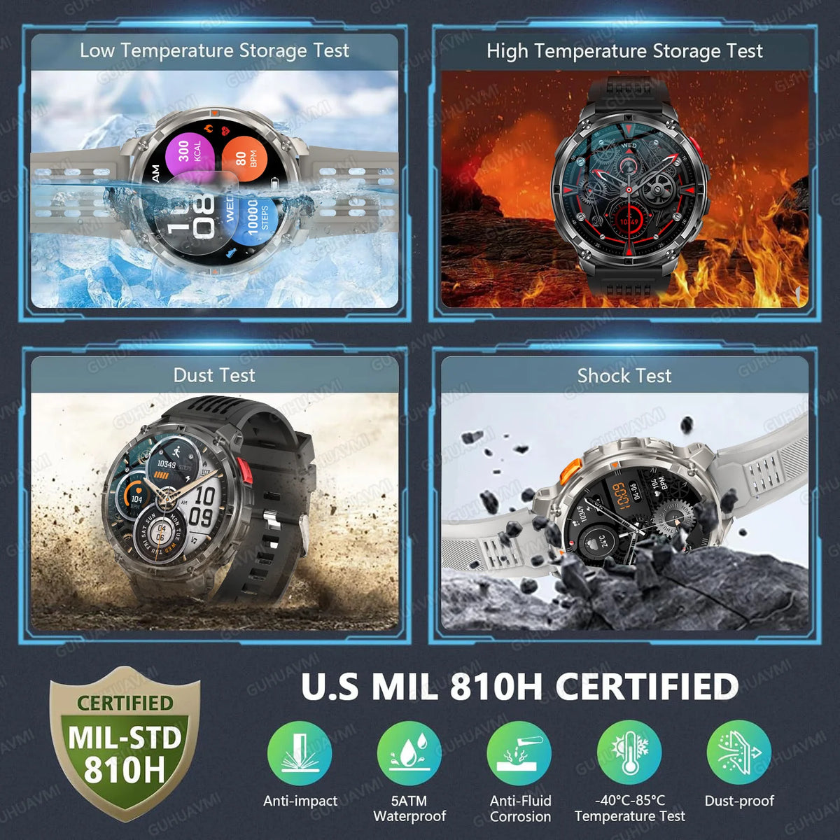 Smartwatch Militaire T-Rex 3 Pro 2026 — GPS Dual Band, AMOLED 1,73", 1100 mAh, 5ATM, 100+ Sports