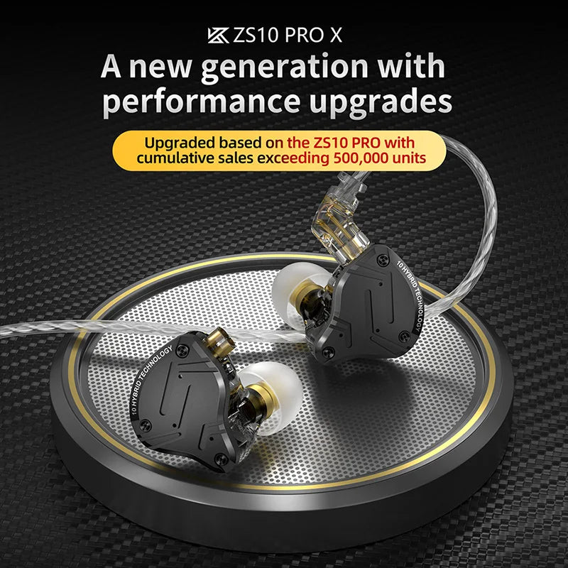 KZ ZS10 Pro X — Écouteurs Intra-Auriculaires HiFi Hybrides Filaires