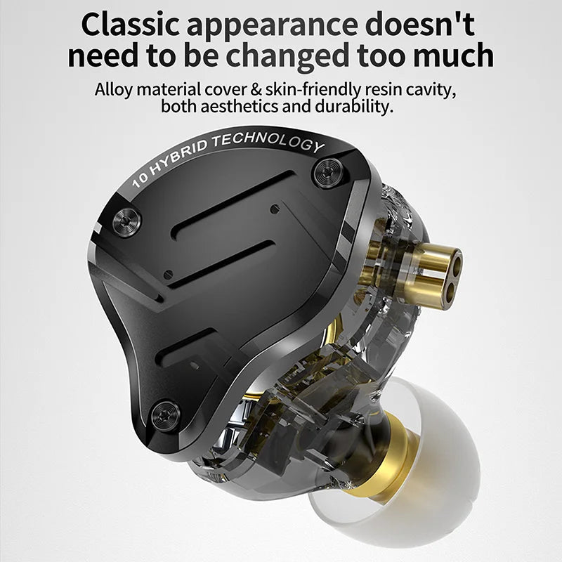 KZ ZS10 Pro X — Écouteurs Intra-Auriculaires HiFi Hybrides Filaires