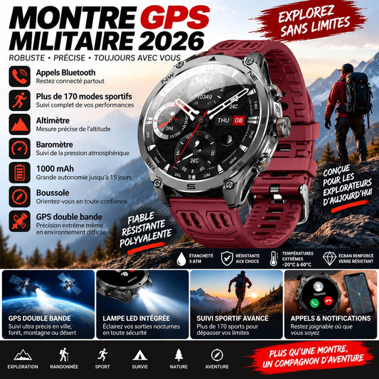 Montre Smartwatch GPS  Montre Militaire 2026